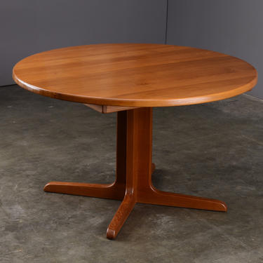 4ft+ Solid Teak Dining Table Round to Oval Danish Modern 