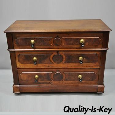 Antique Eastlake Victorian Walnut Chest of Drawers Dresser w/ Hidden Drawer