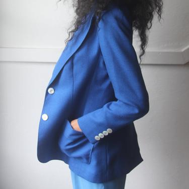 royal blue vintage blazer / womens sport coat small 