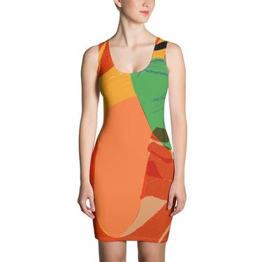 Sublimation Cut &amp; Sew Dress Orange Tropic 