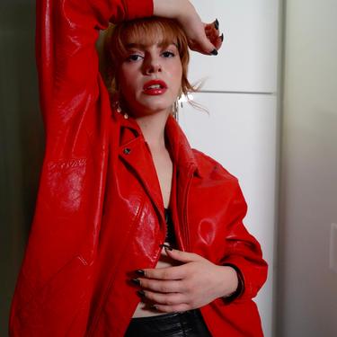Vintage 90s Butter Soft Red Baggy Leather Coat 