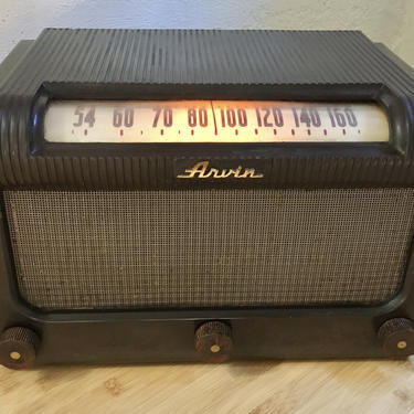 1948 Arvin AM Bakelite Radio, Elec Restored Model 160T, Mid-century Modern 