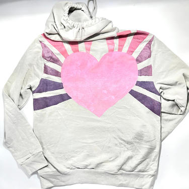 Pink Sacred Heart Hoodie in Grey