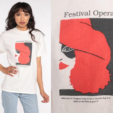 Italian Opera Shirt 80s Pagliacci Tshirt Festival Opera Art Tee Music 1980s Italy Shirt Vintage t shirt Graphic Retro Small 