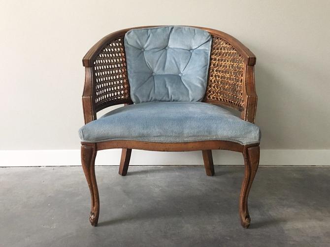 Vintage Cane Barrel Chair In Blue From Rerunroom Of Seattle Wa