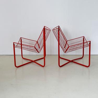 1980s Red Wire &quot;Jarpen&quot; Chair by Niels Gammelgaard