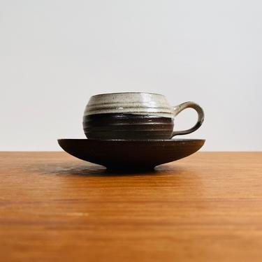 Ditlev Denmark cup and saucer / Danish mid-century pottery 
