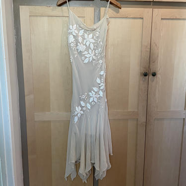 Vintage Sue Wong Silk Slip Dress Y2K Clothing Beaded Clothes Non-Traditional Wedding Dress 