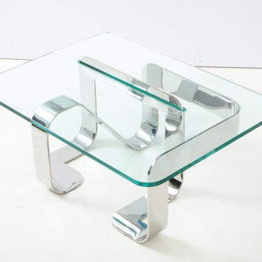 Gary Gutterman Sculptural Cocktail Table in Steel and Glass