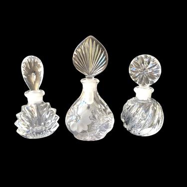 Instant Vintage Perfume Bottle Collection! x 3 Vintage Assorted Crystal Perfume Bottles || Art Deco Vanity Decor 