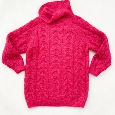 1980s Fuchsia Mohair Oversize Sweater 