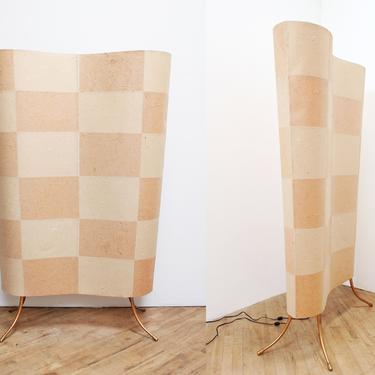 Monumental Postmodern Floor Lamp Sculptural Room Divider 80s 90s Atomic Lokta Paper 