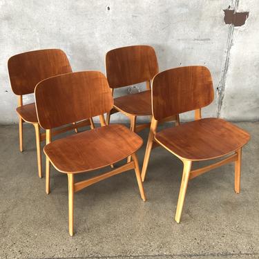 Børge Mogensen Set of 4 Dining Chairs, Model 155 for Søborg Møbler