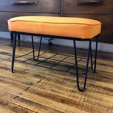 Mid Mod Ottomans w/ hairpin legs &amp; new upholstery 1960’s