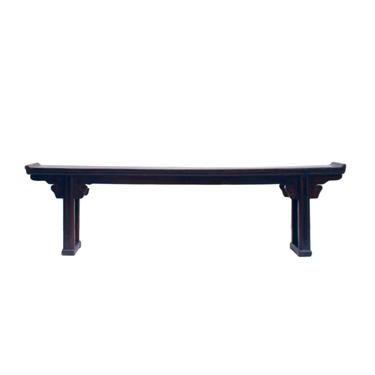 Chinese Oriental Distressed Brown Long Wood Bench Table cs5873E 