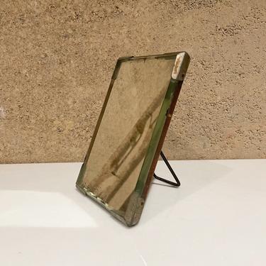 Art Nouveau Sculptural Small Framed Mirror for Desk Table Display 1920s 