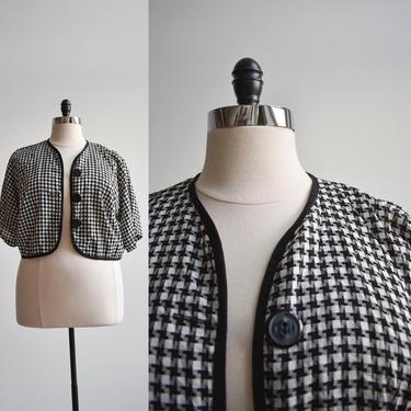 1950s Cropped Houndstooth Jacket XL 