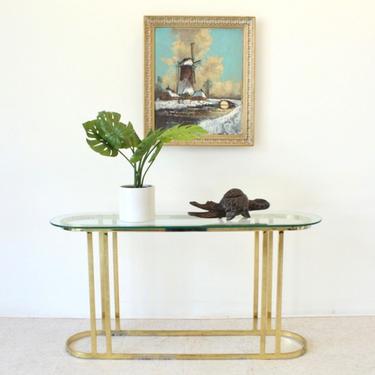 Vintage Brass 1970’s Console Table 