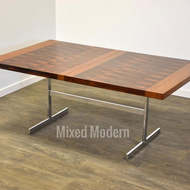 Rosewood and Chrome MCM Dining Table 