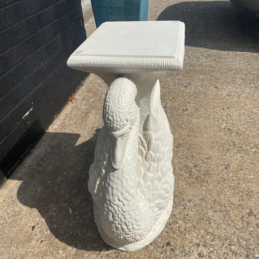 1980s Plaster Swan Form Plant Stand/ Table Base