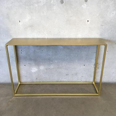 Hollywood Regency Metal Golden Console Table