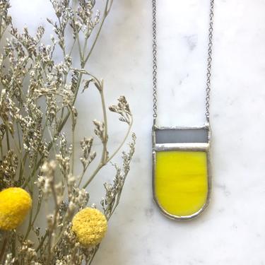 MADE TO ORDER: Minimalist Stained Glass Necklace | Geometric Necklace | Stained Glass Necklace | Vintage Style 