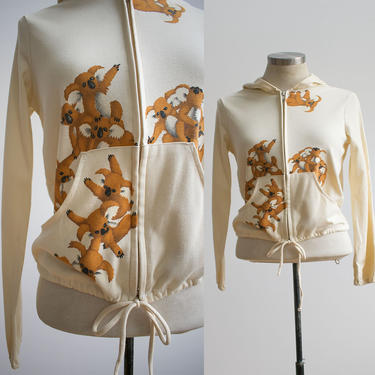 Vintage Koala Jacket / Vintage Zip Up Hooded Sweatshirt / Vintage Hawaiian Travel Jacket / Australia Travel Jacket / Koalas 