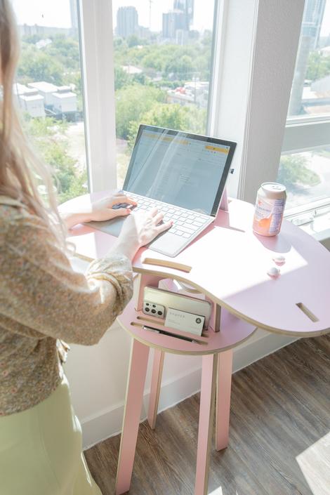 Standing Desk - Desk For Standing - Work Desk - Home Office - Kidney Table -Small Space Desk - Small Space Apartment - Work From Home Desk 