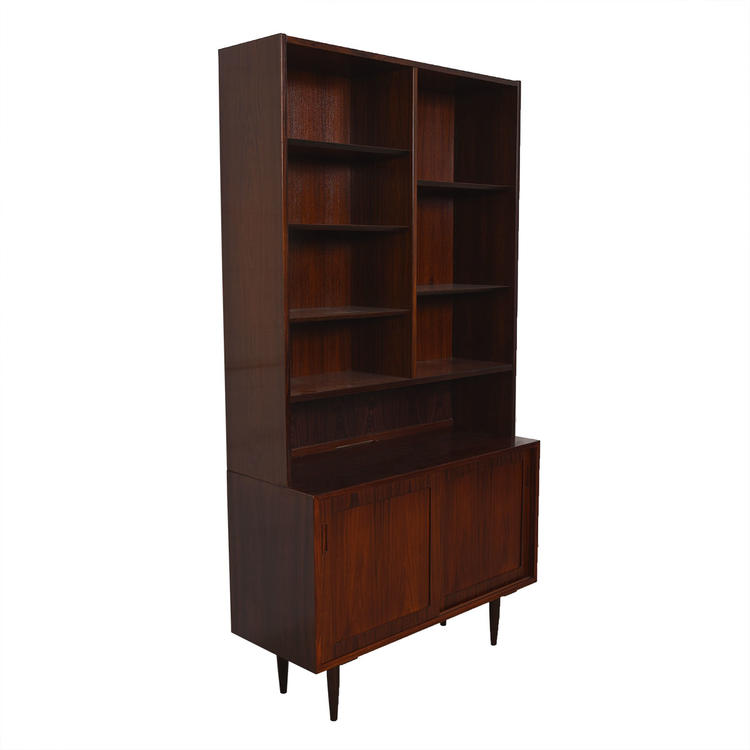 Condo Sized (42.5) Danish Rosewood Display Cabinet / Bookcase