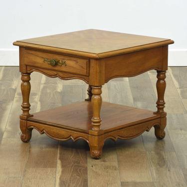 Hickory American Colonial End Table W Storage