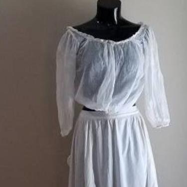 Sheer White Victorian/Edwardian Gibson Girls Blouse  top RARE 