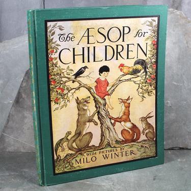 Stunning 1935 Aesop for Children with illustrations by Milo Winter - Vintage Fairy Tale Book - Gorgeous Illustrations | FREE SHIPPING 