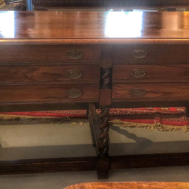 Antique Barley Twist Console, Library, Servery-Sofa Table, 6 Drawers/6 Legs - Free Aldie VA Pick Up/Shipping Extra 