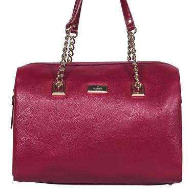 Kate Spade - Red Pebbled Leather Carryall w/ Chain Handles