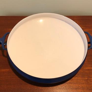 Vintage Dansk Blue Enamel Wok/Paella Pan - Made in Denmark 