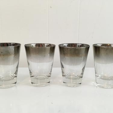 Vintage Silver Ombre Glasses Dorothy Thorpe Fade Double Rocks 1950s Mad Men Retro Barware Cocktail Mid-Century Modern by CheckEngineVintage