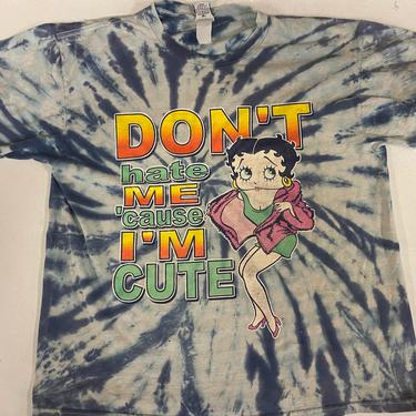 Vtg Tie Dye Betty Boop Don’t Hate Me Large T-Shirt