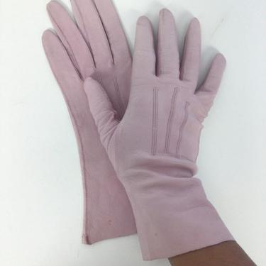 Vintage 50s Gloves | Vintage pink leather English gloves | 1950s Penberthy Young gloves 