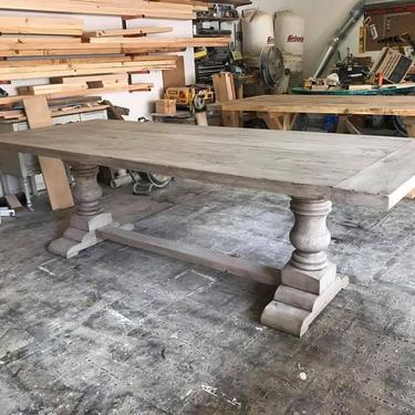 Solid Wood Handmade Pedestal Trestle Table FREE SHIPPING 