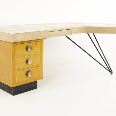 Mid Century Art Deco Boomerang Desk - mcm 