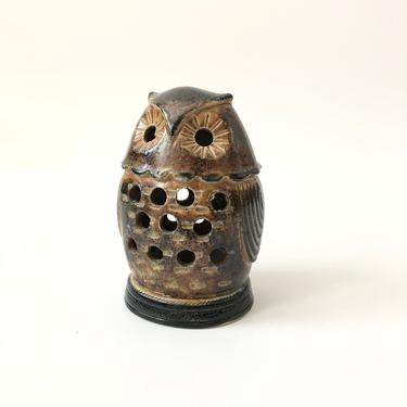 Mid Century Pottery Owl Candle Holder 