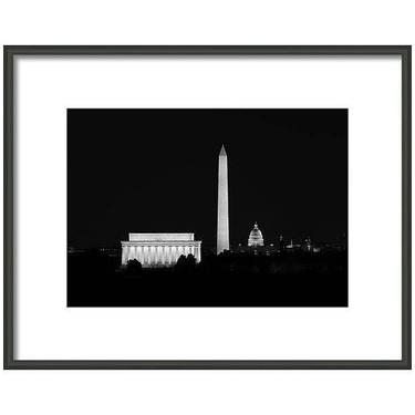 Black White Washington DC Skyline Photo, Washington DC Print, Lincoln Memorial, Washington Monument, Capitol Dome Wall Art, Cityscape Print 