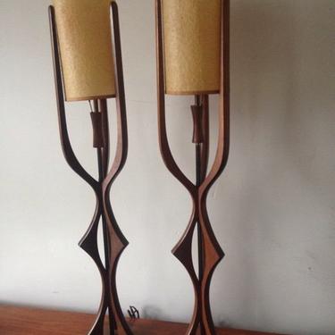 Pair Adrian Pearsall Sculptural Lamps