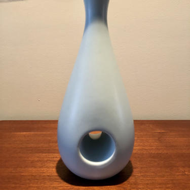 Vintage Light Blue Teardrop Flower Vase 