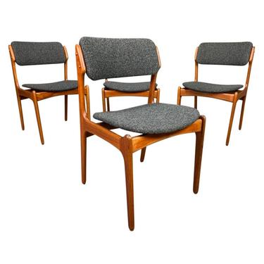 Vintage Danish Mid Century Modern Teak Chairs &quot;Model 49&quot; by Erik Buch. Set of 4. 