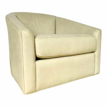 Modern Beige Leather Swivel Chair
