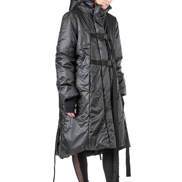 Samma A-Line Hooded Water-Repellent Jacket in BLACK or CHROME/BLACK