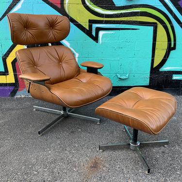 Vintage Eames Style Lounge Chair And Ottoman By Plycraft