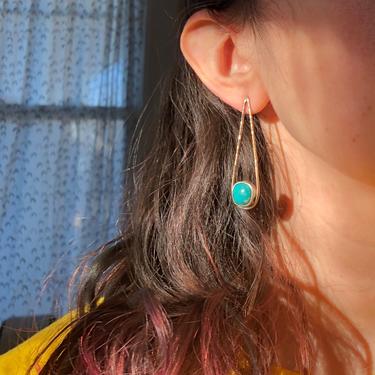 Turquoise Tear Drop Studs in 14k Goldfill and Sterling Silver Handmade and one of a kind 