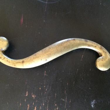 Vintage Brass Scroll Shaped Drawer or Cabinet  Pull Handle by TheCommunityForklift
